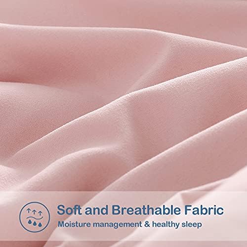 EASELAND Queen Size Down Alternative Comforter, Pink, 88x88 Inches