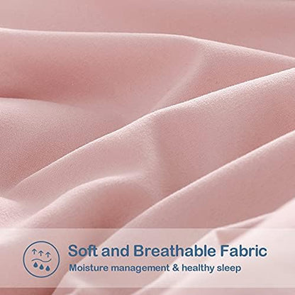 EASELAND Queen Size Down Alternative Comforter, Pink, 88x88 Inches