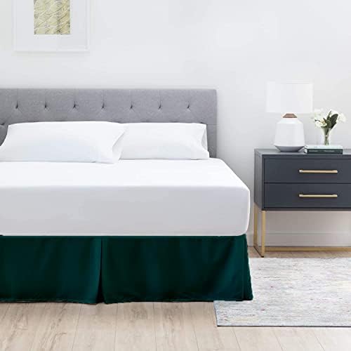 Full Size Bed Skirt 1pc - Bed Frame and Box Spring Cover - 18-Inch Tailored Drop Pleated 800-TC Luxury Classic Look Egyptian Cotton- Easy Fit, Wrinkle, Fade, Stain Resistant