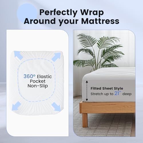 Waterproof Mattress Pad California King, Quilted Fitted Mattress Protector