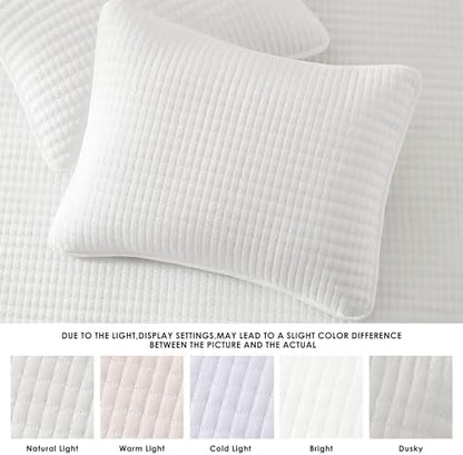 Oversized King Quilt-White Lightweight Bedspreads Quilt Bedding Set