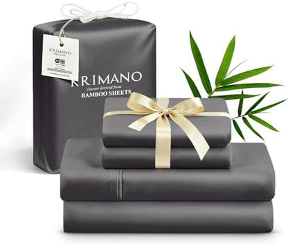 Bamboo Viscose Sheet Set Queen Size, Cooling Sheets Bed Set 4pcs