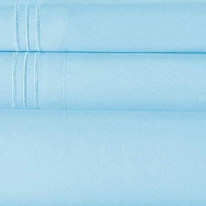 Elegant Comfort Luxury 1500 Premium Hotel Quality Microfiber 4-Piece Sheet Set - Wrinkle Resistant, All Around Elastic Fitted Sheet, Deep Pocket up to 16", Queen, Aqua