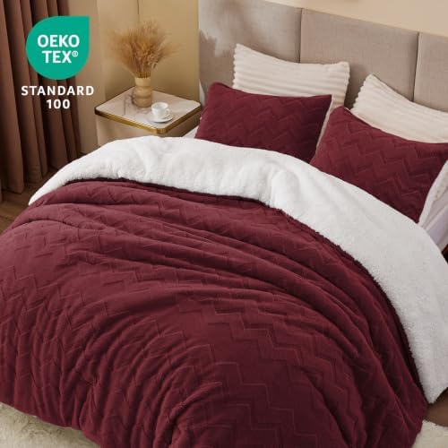 BEDELITE Fluffy Sherpa Queen Comforter Set,Caramel