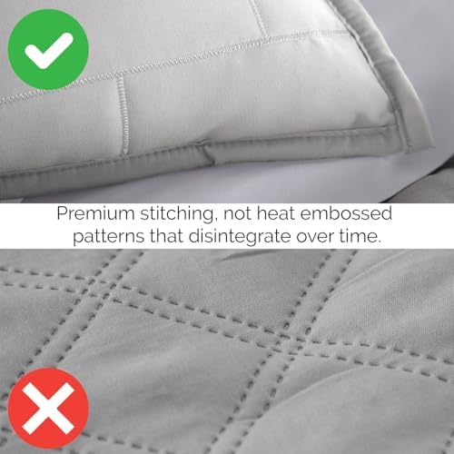 6-Piece Quilted Daybed Quilt Set Bedding Cover for day beds Twin Light Grey