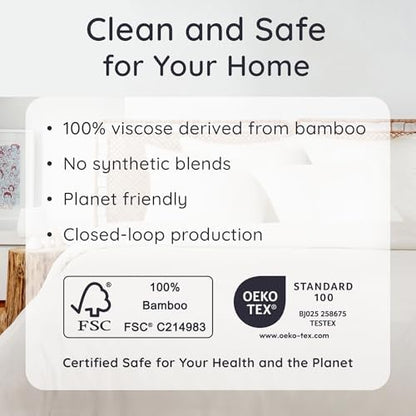 Bambaw 100% Viscose Derived from Bamboo Sheets Twin Size Set – 4-Piece Cooling Bed Sheets Set Twin Size, Ultra Soft & Breathable, Deep Pocket Fits Up to 15" Mattresses, Secure Fit (Ivory)