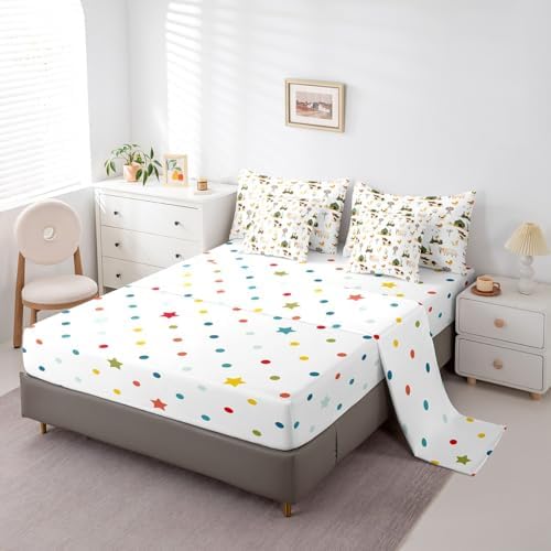 Erosebridal Farm Animal Full Comforter Set 7 Piece for Kids Boys Girls Chickens Sheep Cow Bed in A Bag with Sheets Rustic Farmhouse Windmill Bedding Set Cartoon Tractor Barn Bed Set