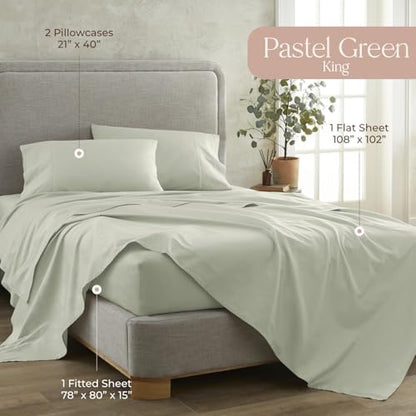 Whisper Organics 100% Organic Cotton Bed Sheets with Deep Pocket 4 Pc. Set