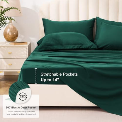 Love's cabin Plaid Queen Comforter Set, Dark Green