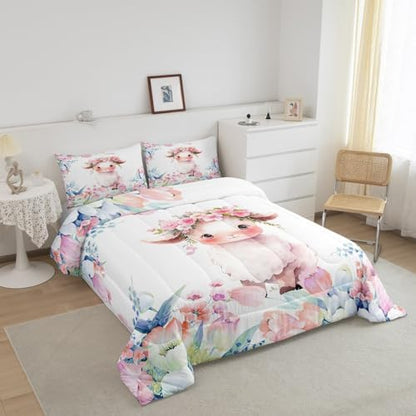 Feelyou Cute Sheep Comforter Set Twin Size Boys Girls Teens