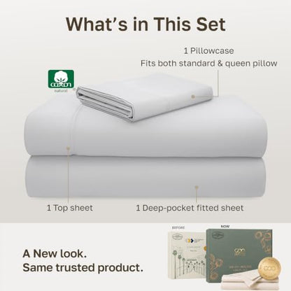 California Design Den 600 Thread Count Cotton Twin Sheets, 3 Pc Set