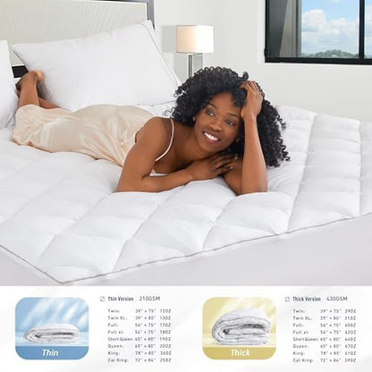 Sunflower Short Queen Mattress Pad, Cotton Mattress Cover Protector, Thick