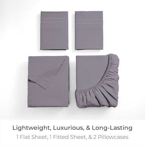 Mellanni Iconic 4-Piece, Ultra Soft Sheet Set (Full, Hazy Lilac)