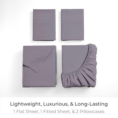 Mellanni Iconic 4-Piece, Ultra Soft Sheet Set (Full, Hazy Lilac)