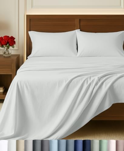 California Design Den Certified 100% Egyptian Cotton Queen Sheet Set, Ivory