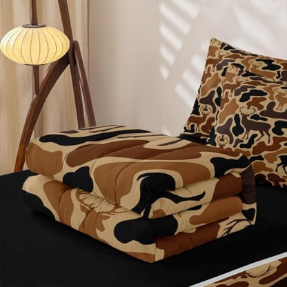 Feelyou Camo Deer Hunting Comforter Set Twin Size Girls Boys Bed in a Bag