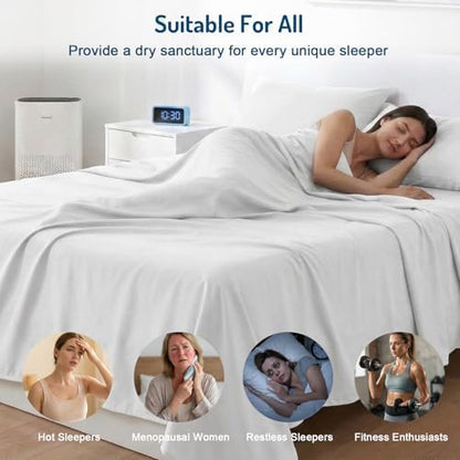 Coolmax® Cooling Sheets for Hot Sleepers, Twin Size, White