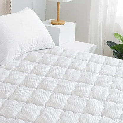 Twin Air Mattress Pad Sheets Cover, Plush Quilted Twin Mattress Topper