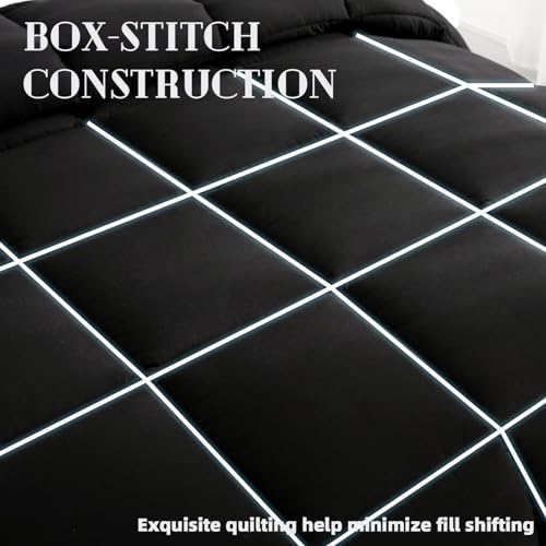 DOWNCOOL Comforters Oversize King Size, Black Duvet Insert, Lightweight