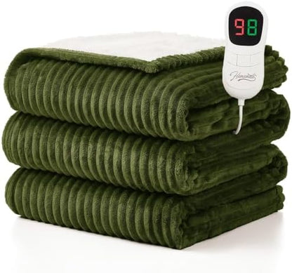 Homemate Electric Heated Heating Blanket Twin Size 62"x84" Flannel Sherpa