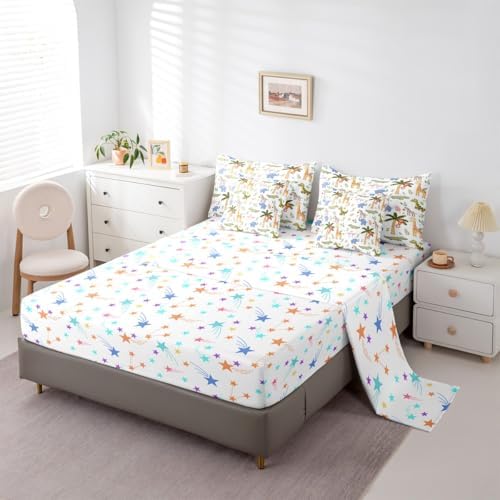 Feelyou Zoo Animals 7 Piece Bedding Set for Kids