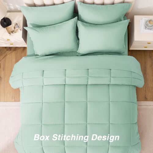 Love's cabin Plaid Full Comforter Set, Aqua