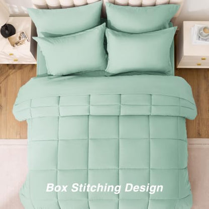 Love's cabin Plaid Twin XL Comforter Set, Aqua