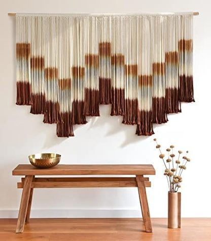 Macrame Wall Hanging Large Tie-Dye Geometric Fiber Wall Art Decor 57"W*35"L