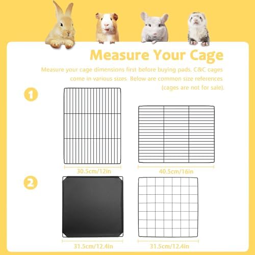 Washable Guinea Pig Cage Liner, 24"x36" Fleece Bedding 3 Pack, Gray