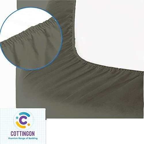1 PC Top Split Queen Fitted Sheet for Adjustable beds, 34" Split,Stone Grey