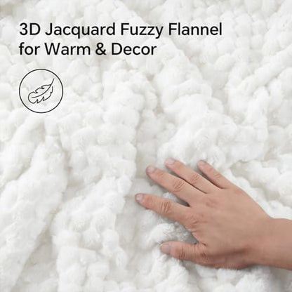 BEDELITE Fluffy Twin/Twin XL Comforter Set, Bright White Bed Set 2 Pieces