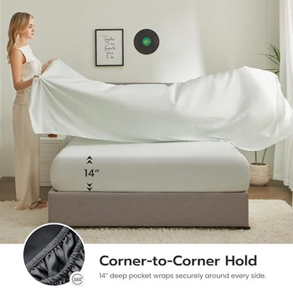 Joiedomi Twin Comforter Set with Sheets Sage Green, 5 Pieces Twin Bedding Sets with 1 Down Alternative Comforter, 1 Flat Sheet, 1 Fitted Sheet, 1 Pillowcase and 1 Pillow Sham Bed in a Bag All Seasons