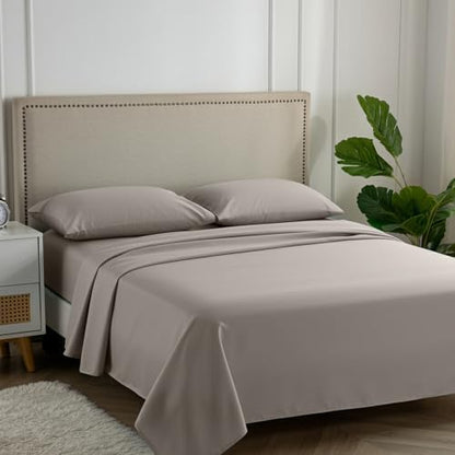 Carressa Linen 600 Series California King Sheet Sets, 16" Deep Pocket,Taupe