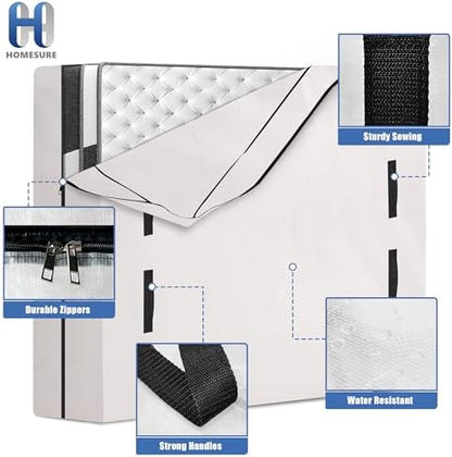 HOMESURE 2 Pack Mattress Bags for Moving and Storage with 8 Handles - Mattress Cover for Moving - Heavy Duty, Strong Zipper Closure, Moving Supplies & Moving Bag - Semi-Transparent, Twin XL