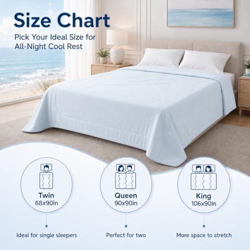 Cooling Comforter Queen Size Breathable Bamboo Summer Blanket
