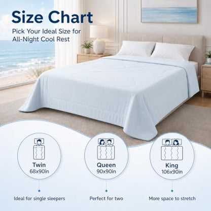 Cooling Comforter Queen Size Breathable Bamboo Summer Blanket