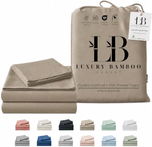 |Queen Size Sheet Set | Organically Grown | Ultra Soft & Cooling |100% Viscose | 17" Deep Pocket [Cocoa]