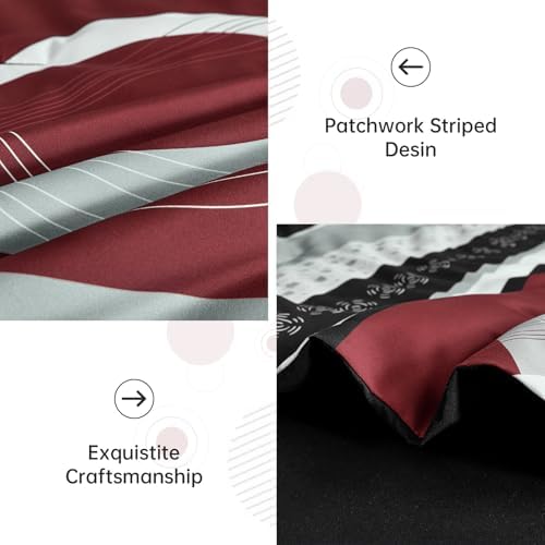 Anibedding Burgundy Comforter Set King Size,8 Pieces Boho Bed in a Bag