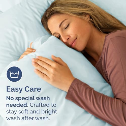Body Pillow Cases Set of 2 - Ultra Soft Cozy Pillowcase Covers - Ice Blue