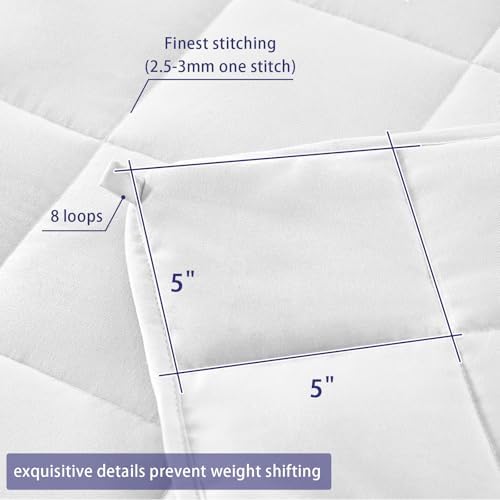 yescool Weighted Blanket for Adults 25lbs Queen Size, 60" x 80", White