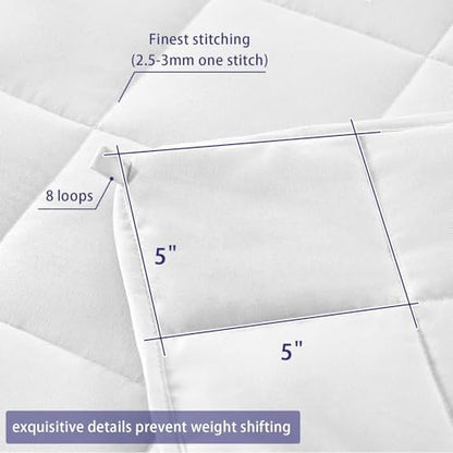 yescool Weighted Blanket for Adults 25lbs Queen Size, 60" x 80", White