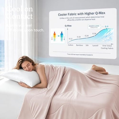Cooling Comforter for Hot Sleepers, Queen 90x90, Pink