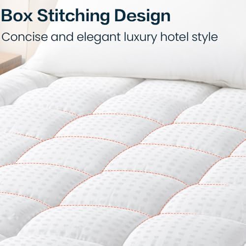 EASELAND Mattress Pad Twin XL Pillow Top Mattress Cover Quilted Fitted Protector Single Cotton Top 8-21" Deep Pocket Mattress Topper(39x80 Inches)