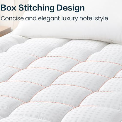 EASELAND Mattress Pad Twin XL Pillow Top Mattress Cover Quilted Fitted Protector Single Cotton Top 8-21" Deep Pocket Mattress Topper(39x80 Inches)