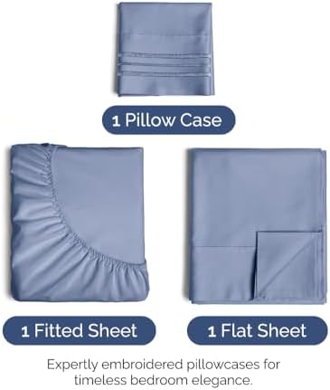 Twin XL Size 3 Piece Sheet Set - Ultra Soft & Cooling Sheets - Dusty Purple