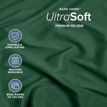 Bare Home Full Fitted Sheet - 1800 Ultra-Soft (Full, Forest Green)