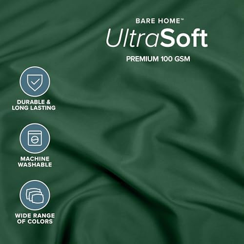 Bare Home King Fitted Sheet - 1800 Ultra-Soft (King, Forest Green)