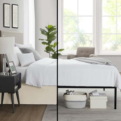 Nestl Cream Bed Skirt Queen Size - Queen Bed Skirt 14 Inch Drop - Brushed Microfiber - Hotel Quality Pleated Bed Skirt - Shrinkage & Fade Resistant (Pack of 2)