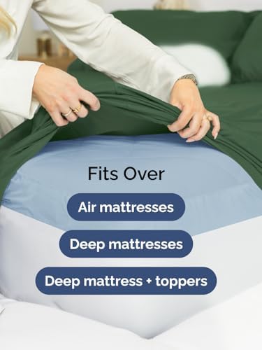 CGK Linens Extra Deep Twin Fitted Sheet - Fitted Sheet Only - Emerald Green
