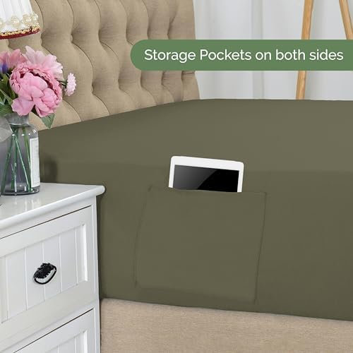 Elegant Comfort 1500 Premium Hotel Quality 18-21 Inches Deep - Extra Deep Pocket Single Fitted Sheet for High Mattress, Luxury and Softest, Smart Pocket - Wrinkle Free, Twin/Twin XL, Green